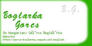 boglarka gorcs business card